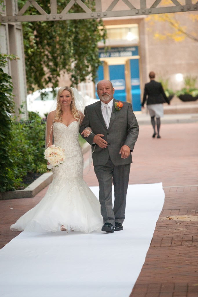 Dad walking down aisle